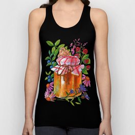 Honey Jar with Flowers, Herbs and Berries Tank Top