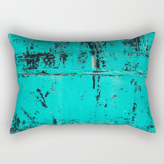 Old Blue Paint Rectangular Pillow