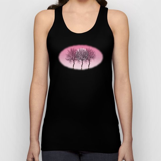 Triplet trees in pink Unisex Tank Top