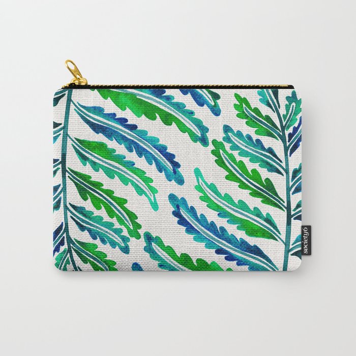 Fern Leaf – Blue & Green Palette Carry-All Pouch