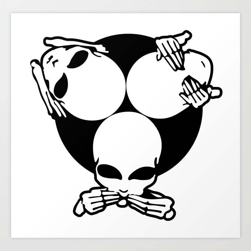 Alien Head Vinyl Sticker Decal Ufo Sci Fi Space Meme Laptop 90s Fan Present Art Sti Art Print By Kravchuk Society6