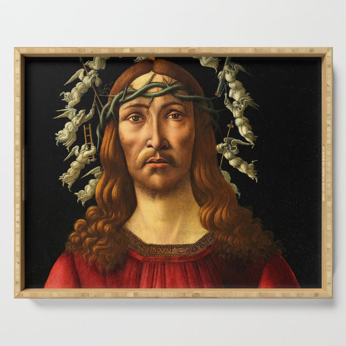 The Man of Sorrows by Sandro Botticelli Serving Tray