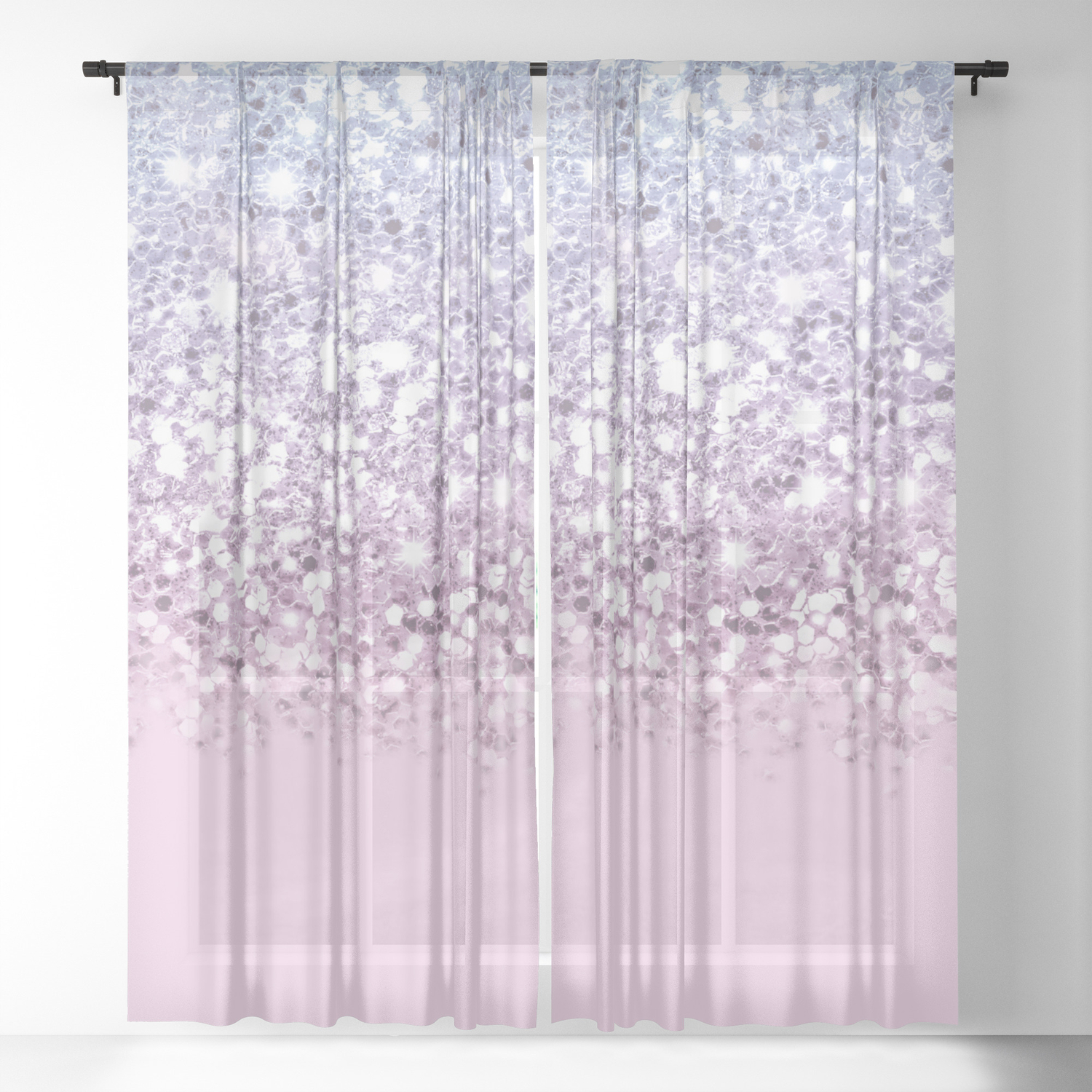 photo Pink Glitter Curtains faux sparkly unicorn pink glitter ombre sheer curtain by rose gold