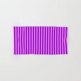 [ Thumbnail: Dark Violet & Violet Colored Stripes/Lines Pattern Hand & Bath Towel ]