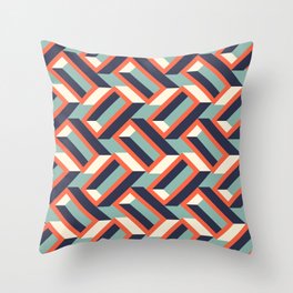 3D Geo Rectangles I: a three-dimensional optical pattern Throw Pillow