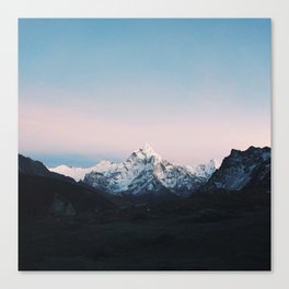 Blue & Pink Himalaya Mountains Canvas Print