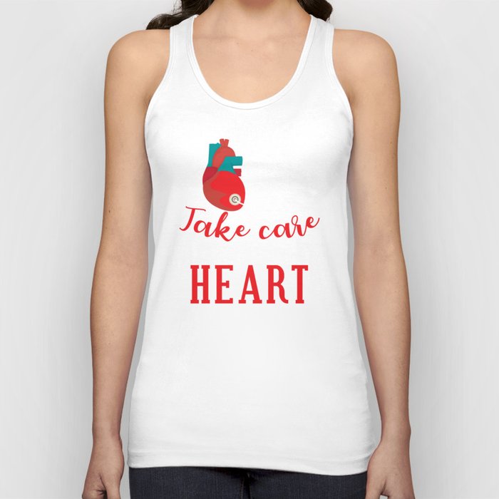 Heart Month Awareness Care of your Heart Stethoscope Tank Top