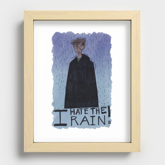 hate the rain Recessed Framed Print