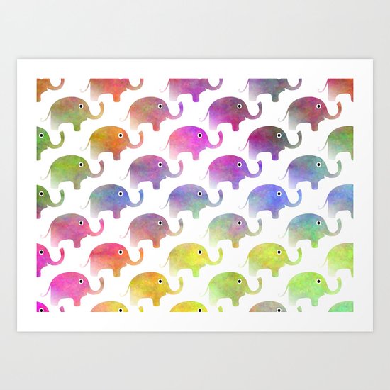 Parade Of Elephants Art Print