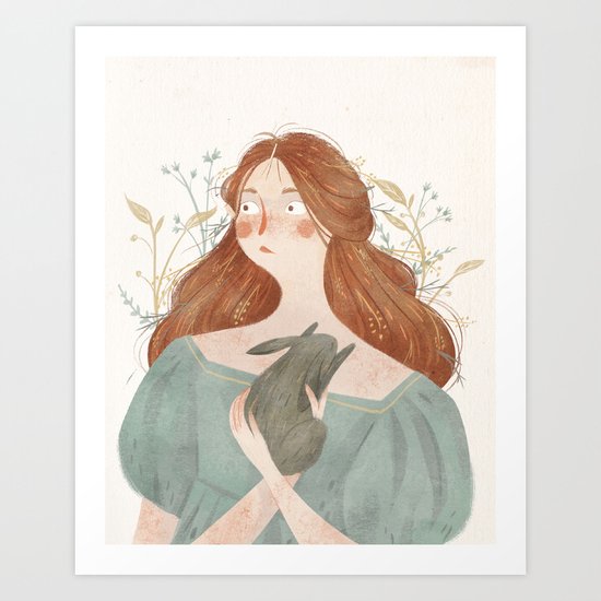 Rabbit heart Art Print