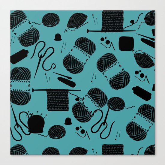 yarn teal Canvas Print