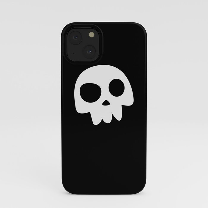Skull Head logo with Three Teeth | Bones, white, pirates, symbolism, mortality, death, Halloween iPhone Case