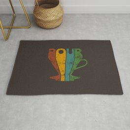 Pour Over Coffee Lover // Abstract Typography Wall Artwork Graphic Design Kettle Rug