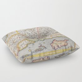 Turkey Map - Mercator - 1584 Vintage pictorial map Floor Pillow