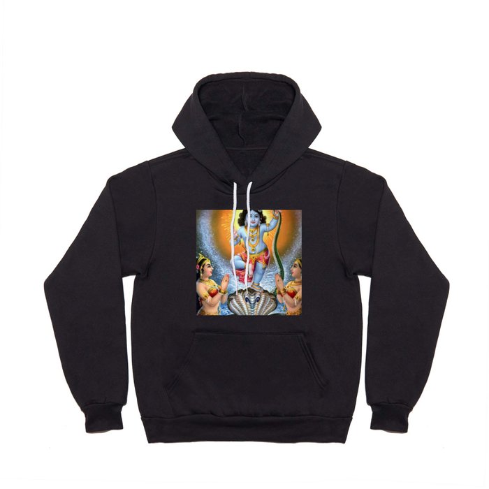 Lord Krishna Dancing on Snake Kaliya Hoody