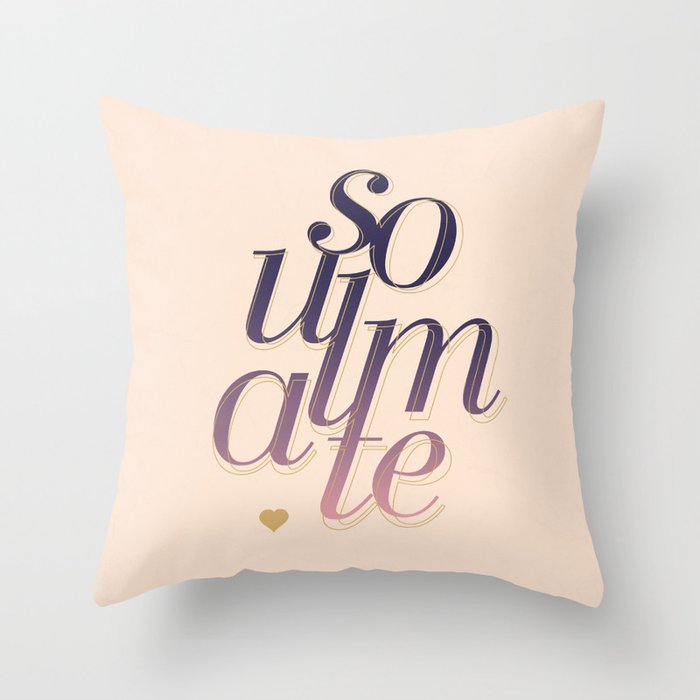 Soulmate Pink #society6 #decor #buyart Throw Pillow