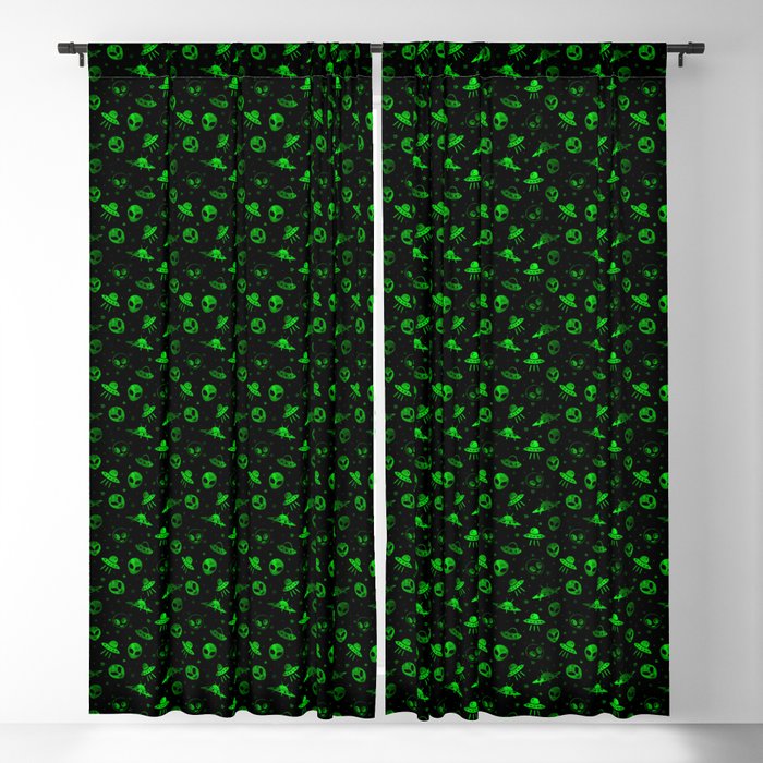 Aliens and UFOs Pattern Blackout Curtain