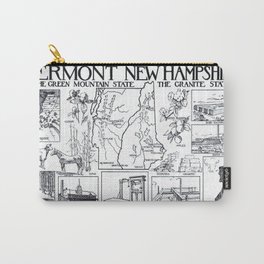 Vintage Map of Vermont and New Hampshire (1912) Carry-All Pouch