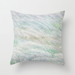 silver blue green fluffy foliage Throw Pillow