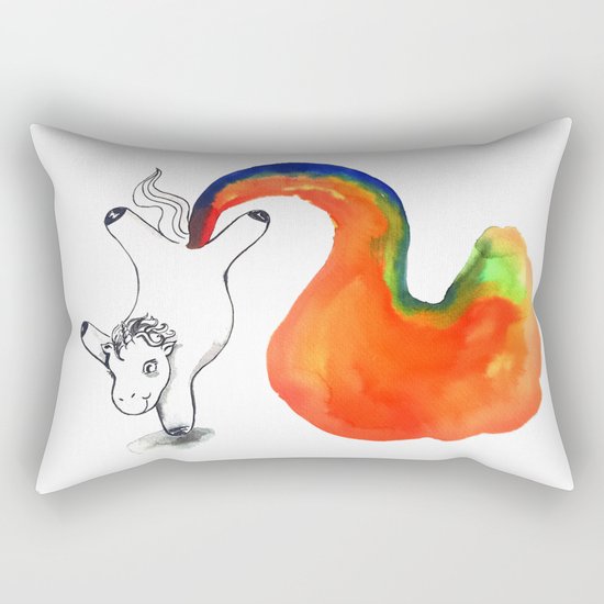 Rainbow Farting Unicorn College Dorm Decor Rectangular Pillow