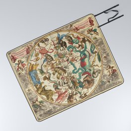 Vintage Astronomical Print - Cellarius - The Southern Hemisphere, 1660 Picnic Blanket
