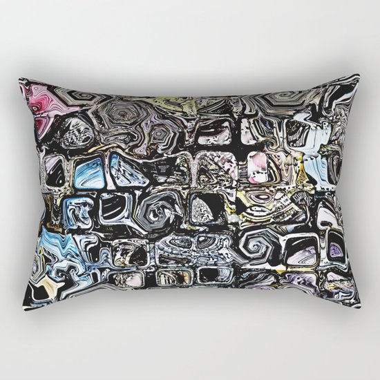 Distorted Shapes And Text Rectangular Pillow