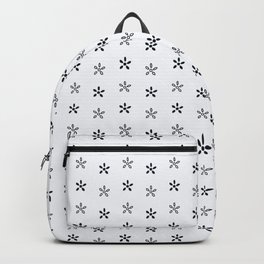 Turtle Flowers Backpack | Graphicdesign, Tinyflower, Tinyturtle, Offwhite And Black, Flower, Turtle, Pattern, Lightdesign, Cutedesign, Monochrome 