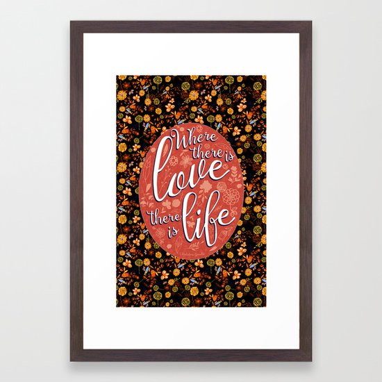 Framed Print in walnut frame at Society6