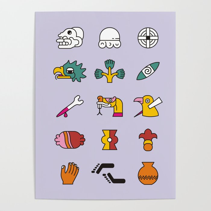 Aztec Writing Poster By Runes Ppm | Society6