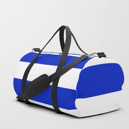 Cobalt Blue and White Wide Cabana Tent Stripe Duffle Bag
