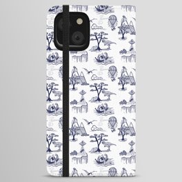 Bad Day Toile pattern in Traditional Blue and White iPhone Wallet Case