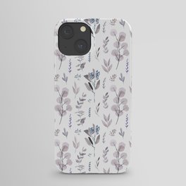 Eucalyptus Lineal Violet Pattern iPhone Case