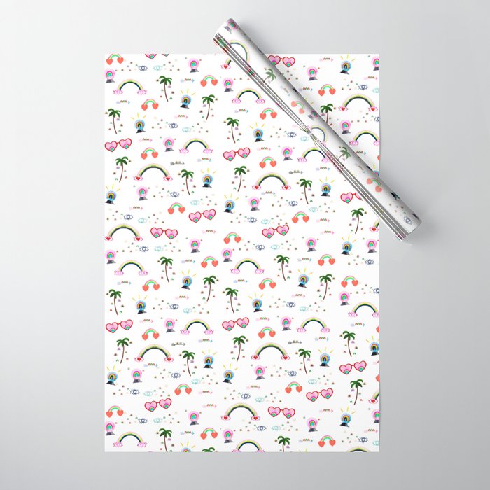 Colorful Mini Boho Rainbow Print Wrapping Paper by Rainbow Love
