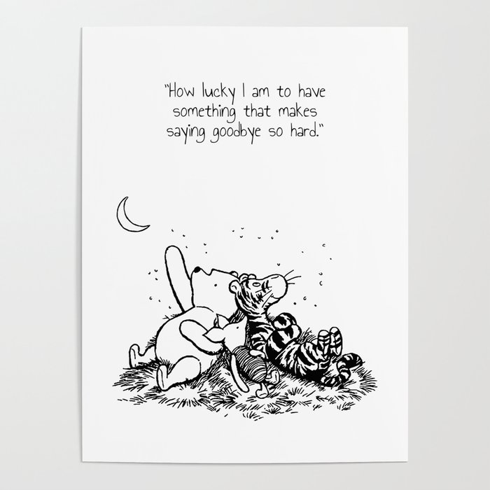 winnie baby nursery art pooh tigger and piglet quote Poster