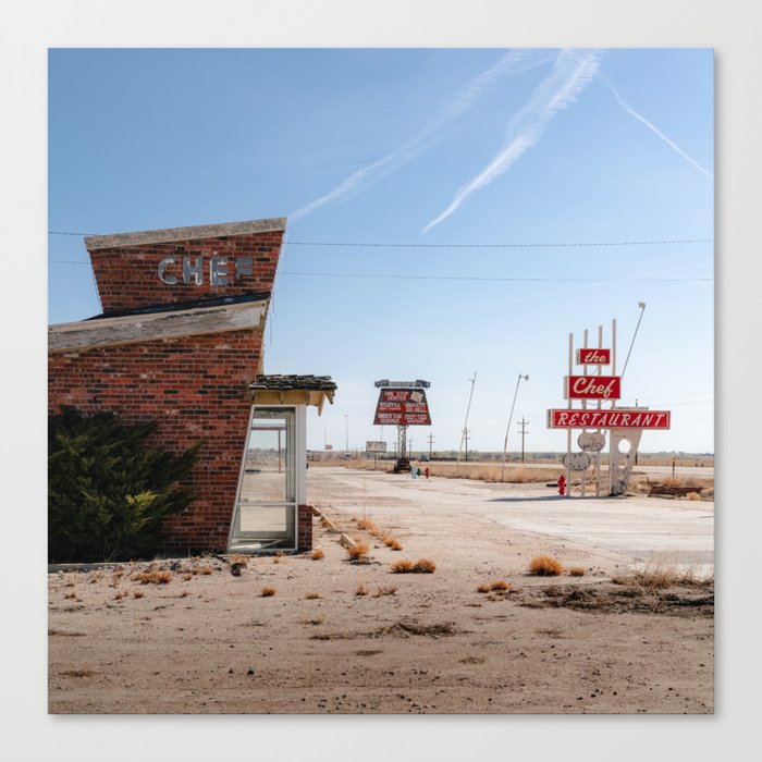 Abandoned Cafe and Gas Station in Nebraska Canvas Print