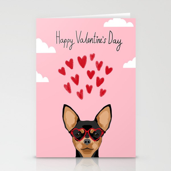 Chihuahua Black And Tan Valentines Day Love Hearts Dog Breed Gifts Cute Chiwawa Glasses Stationery Cards By Chiwawafans