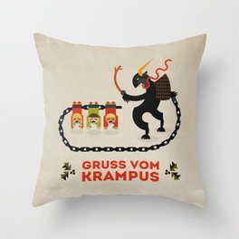 Gruss vom Krampus Throw Pillow