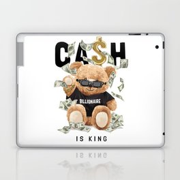 cash is the king billionaire bear toy money  Laptop Skin
