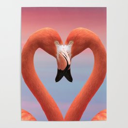 I Heart Flamingos Poster
