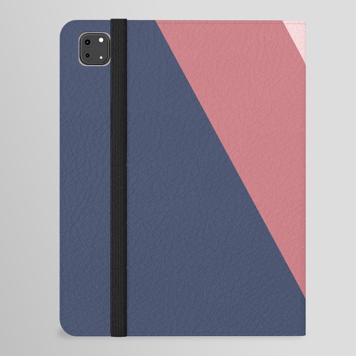 Blue, gray and pink stripes iPad Folio Case