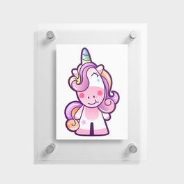 Cute Unicorn Cartoon Floating Acrylic Print