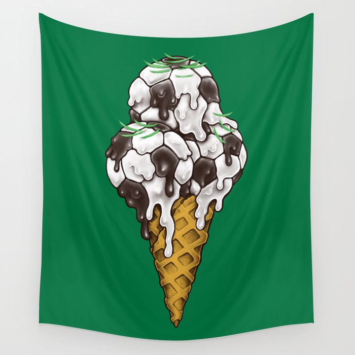 Ice Cream Soccer Balls Wall Tapestry