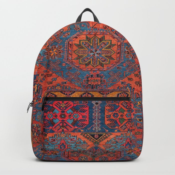 Antique Sumak Persian Kilim Rug - Bold, Colorful Vintage Traditional Turkish Carpet Print Backpack