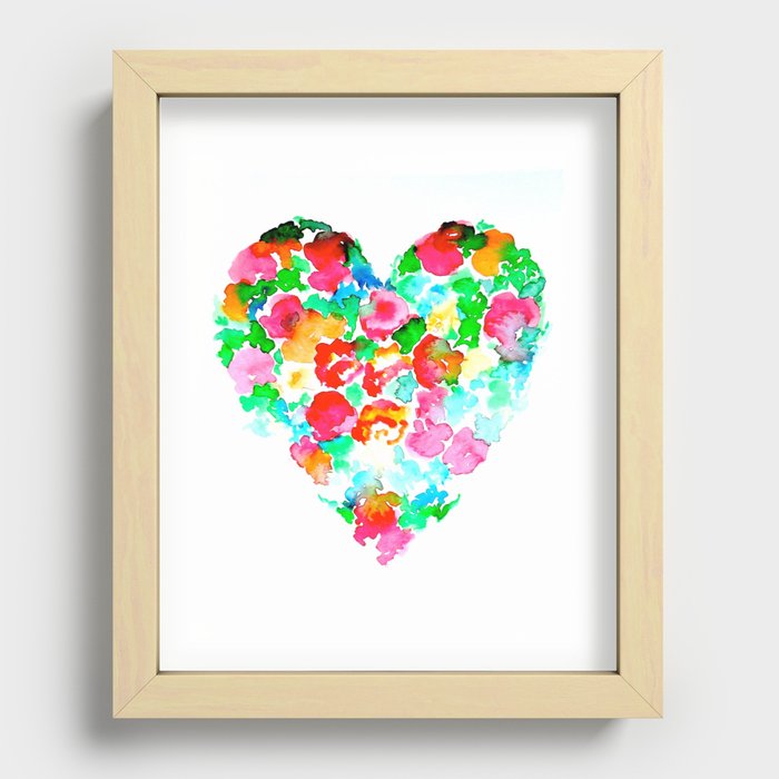 Floral Heart#3  Recessed Framed Print