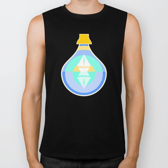 Ship in glass bottle Biker Tank