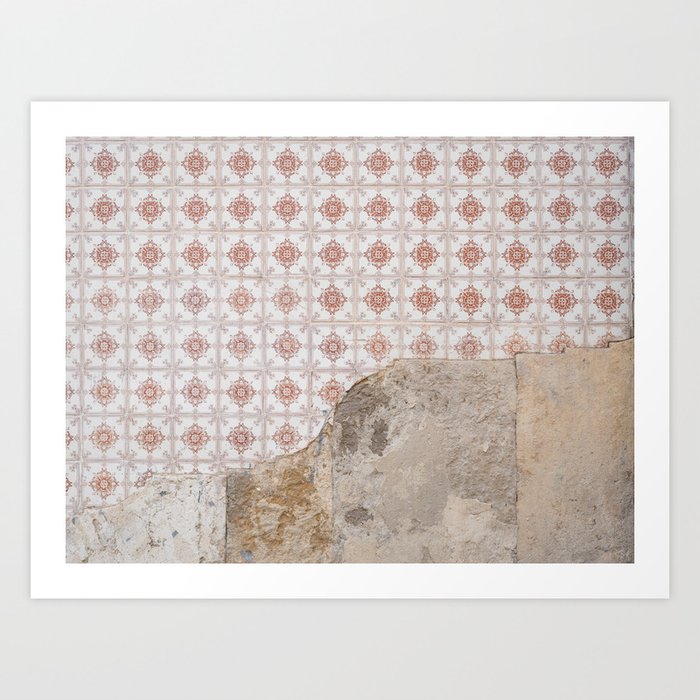 Terracotta Colour Ceramic Tiles Art Print