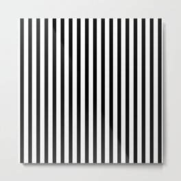 Black & White Small Vertical Stripes - Mix & Match with Simplicity of Life Metal Print | Striped, Stripe, Mid Century Modern, Simply, Digital, Pattern, Black, Graphic Design, Lineart, Geometry 