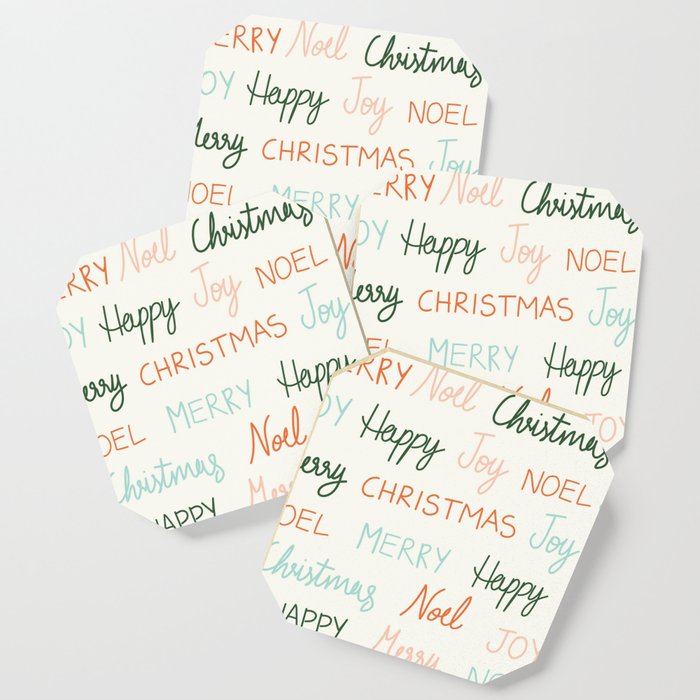 Merry Christmas text  Coaster