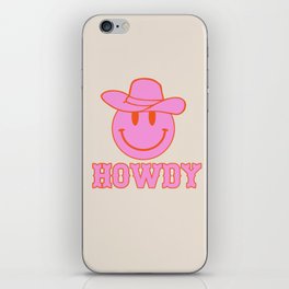 Happy Smiley Face Says Howdy - Western Aesthetic iPhone Skin