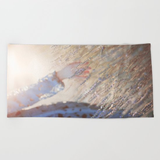 Hands and sunset Beach Towel